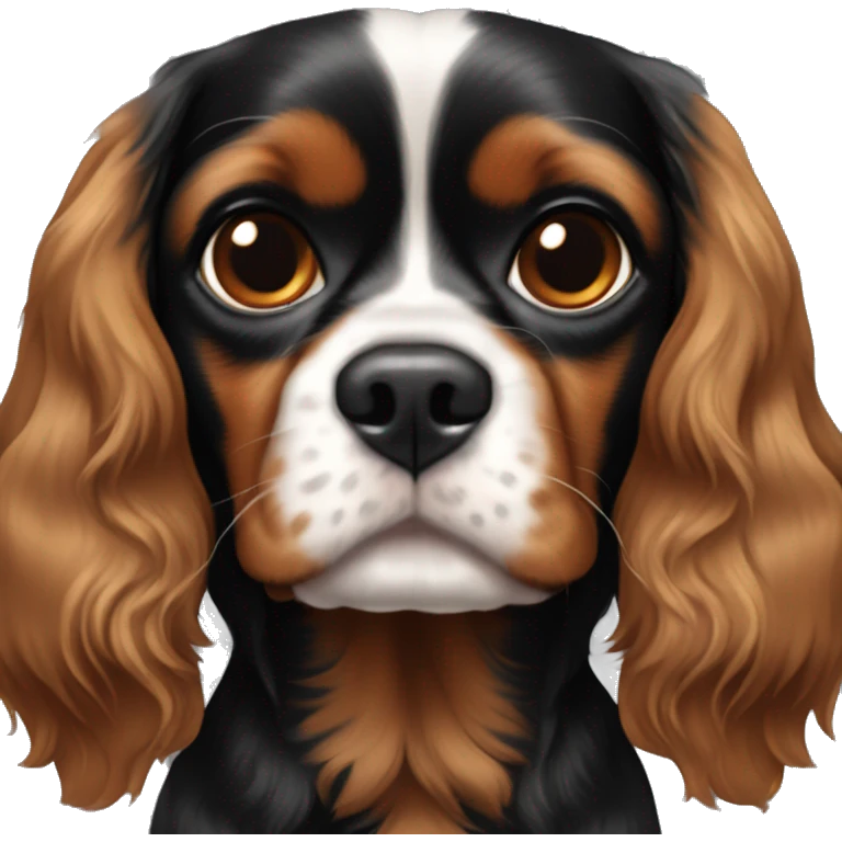 Black and Tan cavalier King Charles spaniel emoji