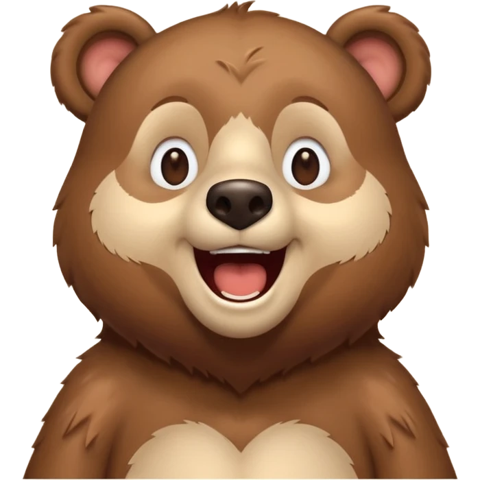 happy bear cute singing emoji