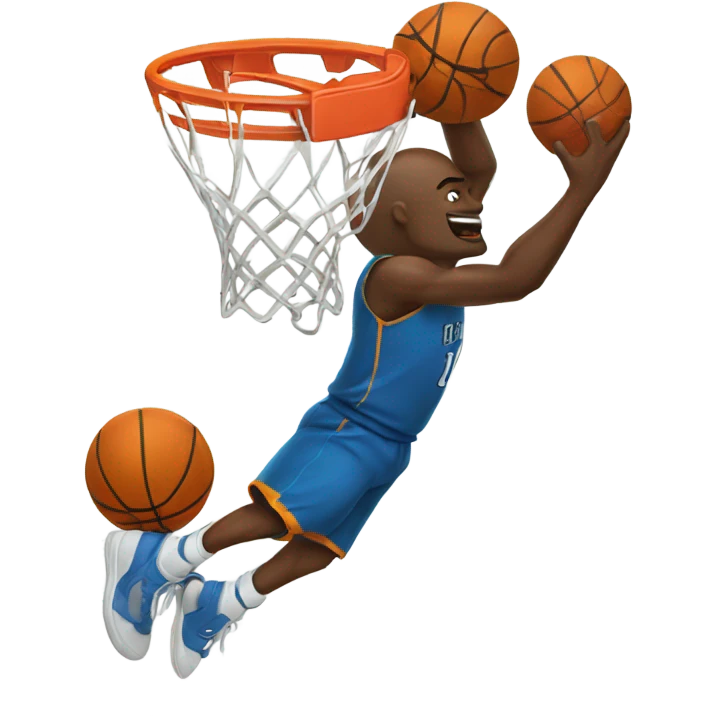 Man playing basketball dunking emoji