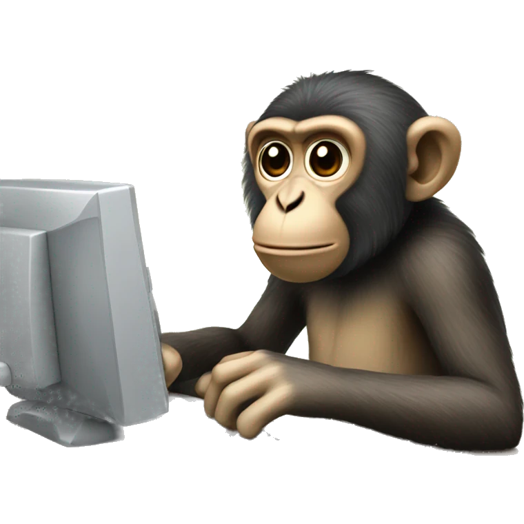 Monkey working on a computer emoji