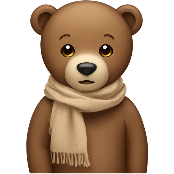 cute brown bear with a baige scarf emoji