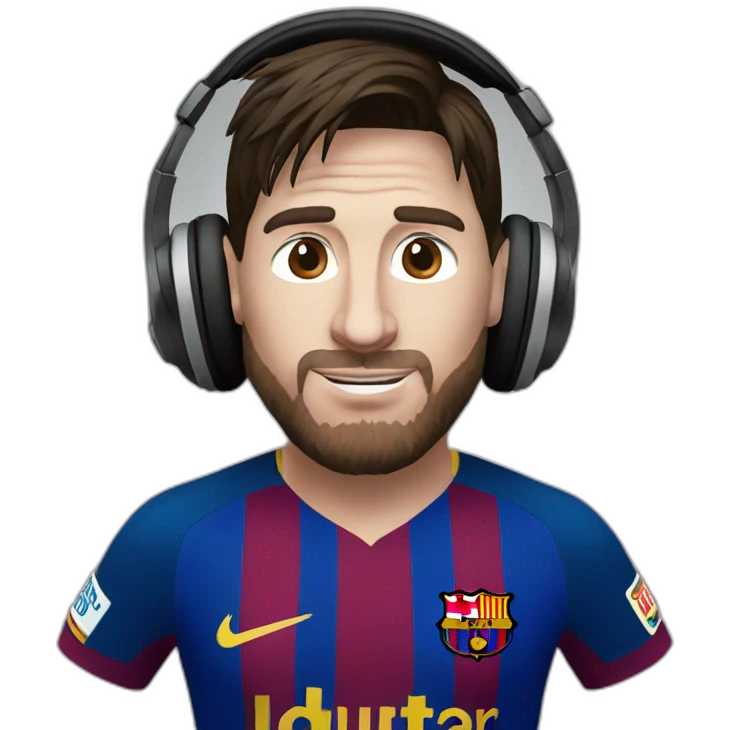 lionel messi wearing headphone emoji