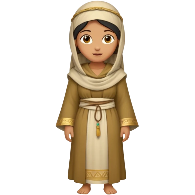 fullbody Jerusalem woman wearing ancient robes and head covering, emoji style emoji
