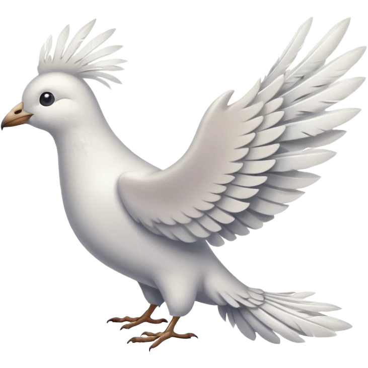 A dovetail consisting of white feathers. Tail only. emoji
