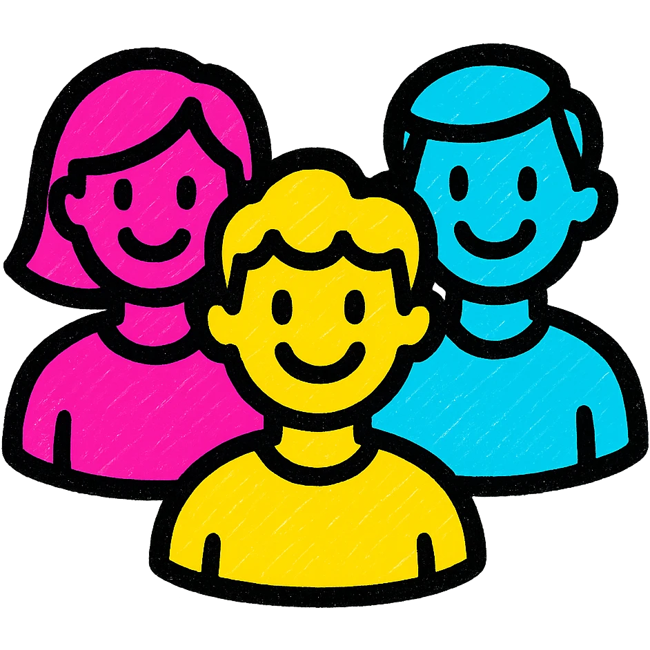 team, group of people, vibrant color icon emoji