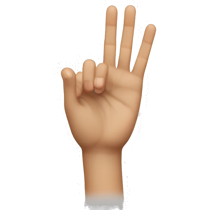 close the fingers and open the little finger to the ring finger emoji