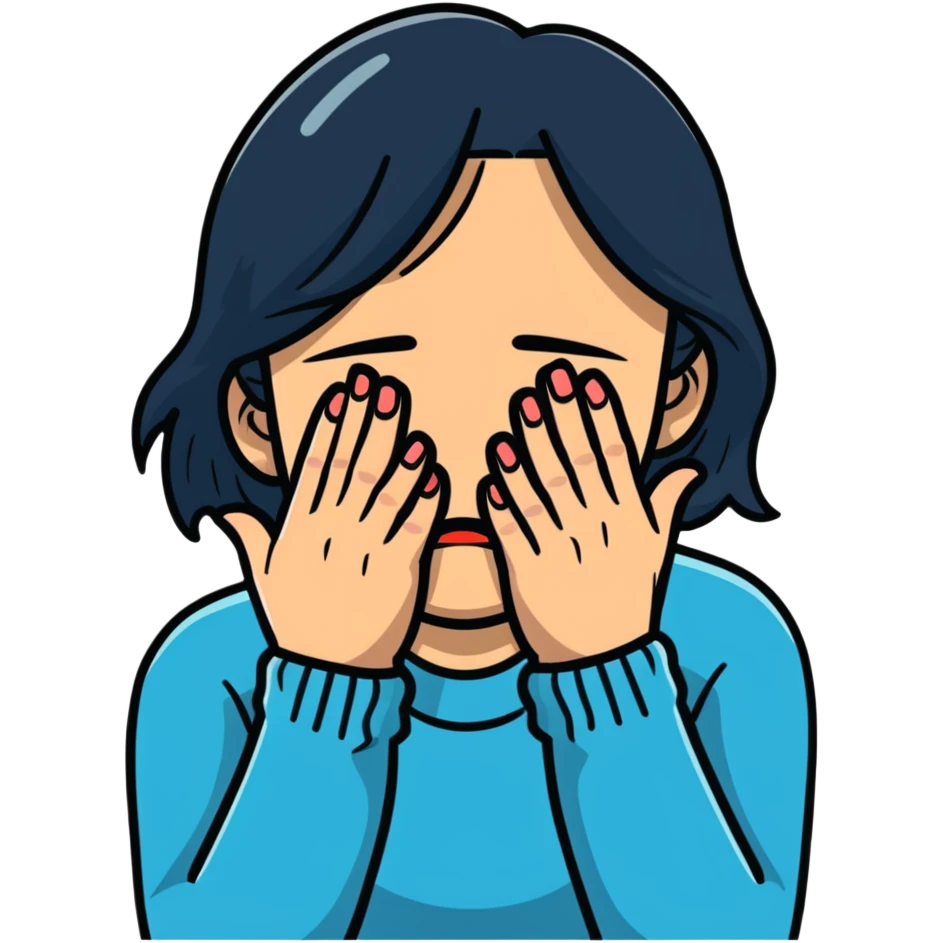 crying woman covering her face with hands emoji