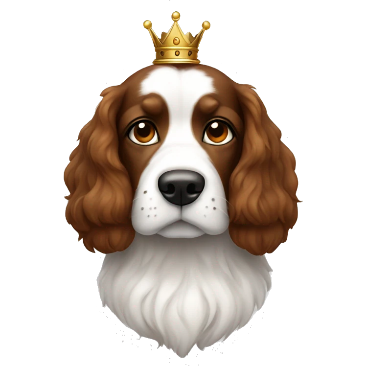 Kings Charles dog white and brown  emoji