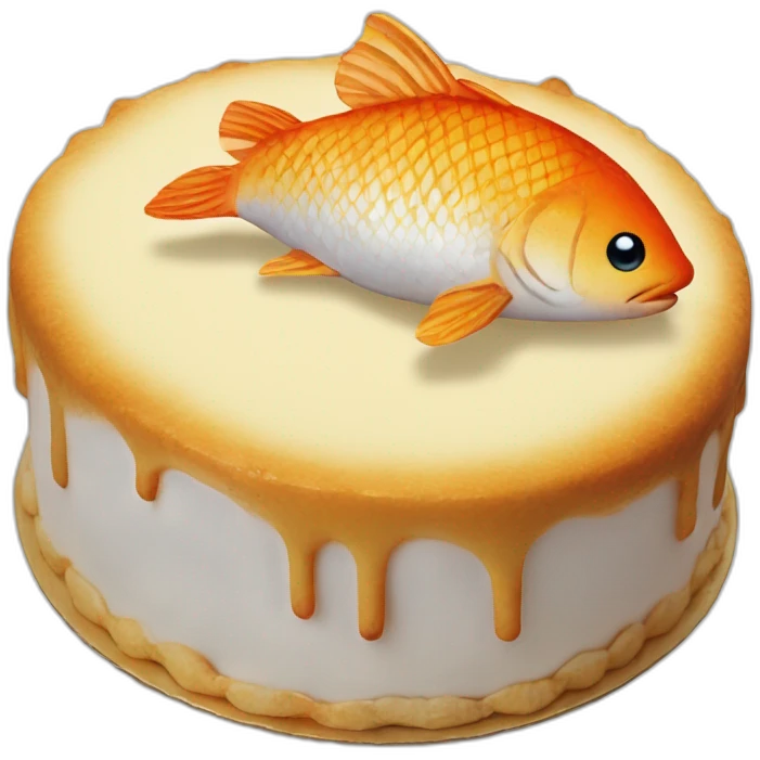 Une poisson sur un gâteau emoji
