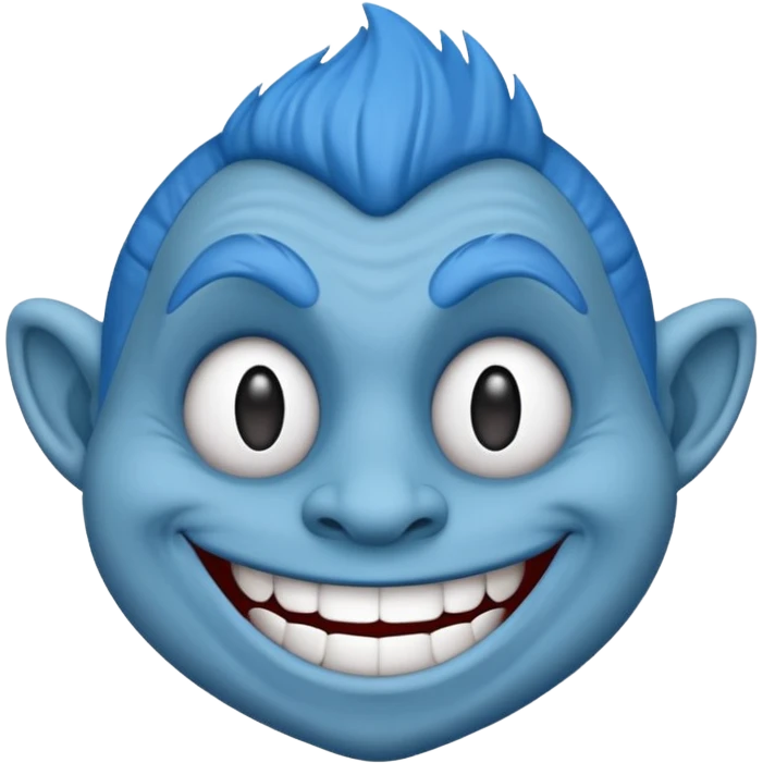 Troll troll face blue emoji