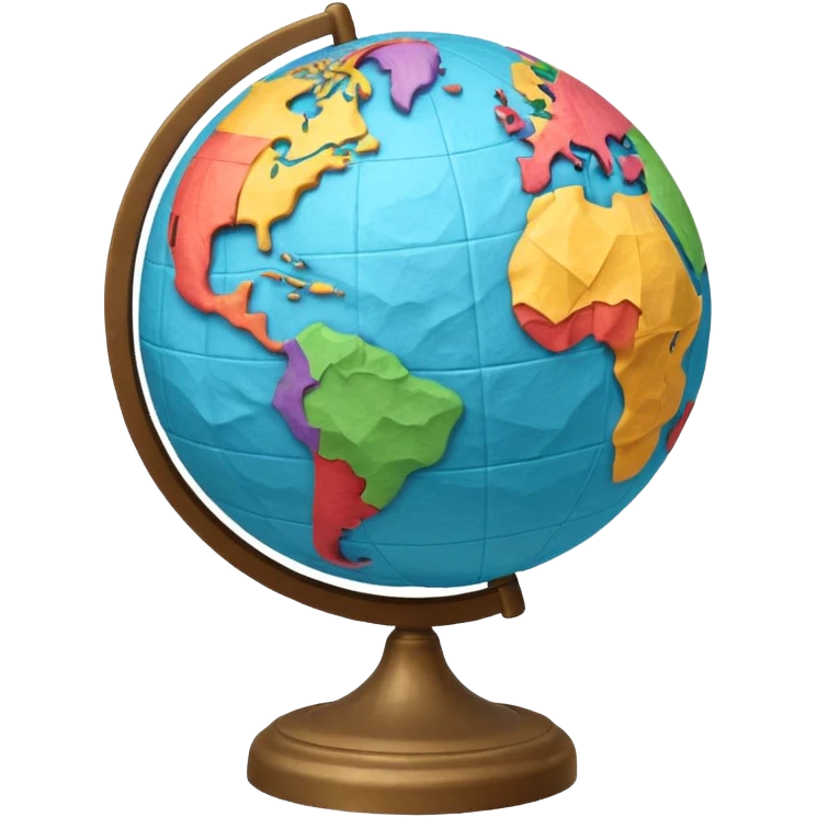 Papier-Mâché Globe with paper only globe. emoji