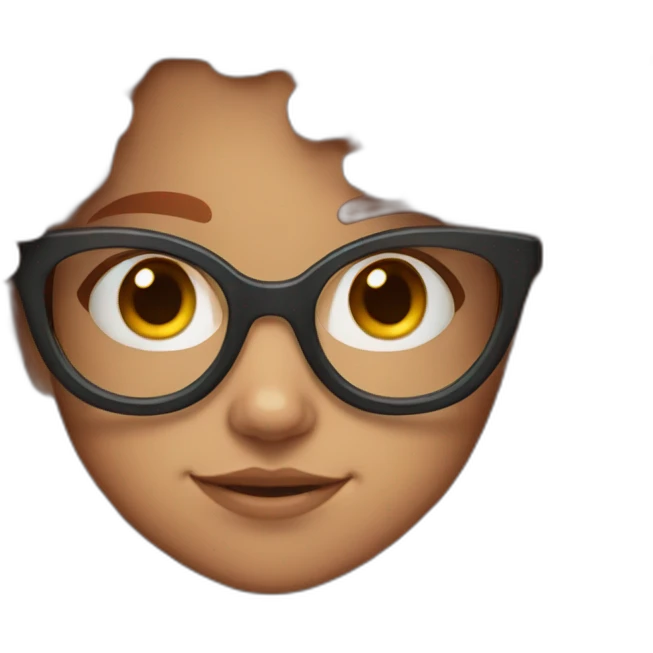 a cute girl with curly red hair and blue glasses emoji