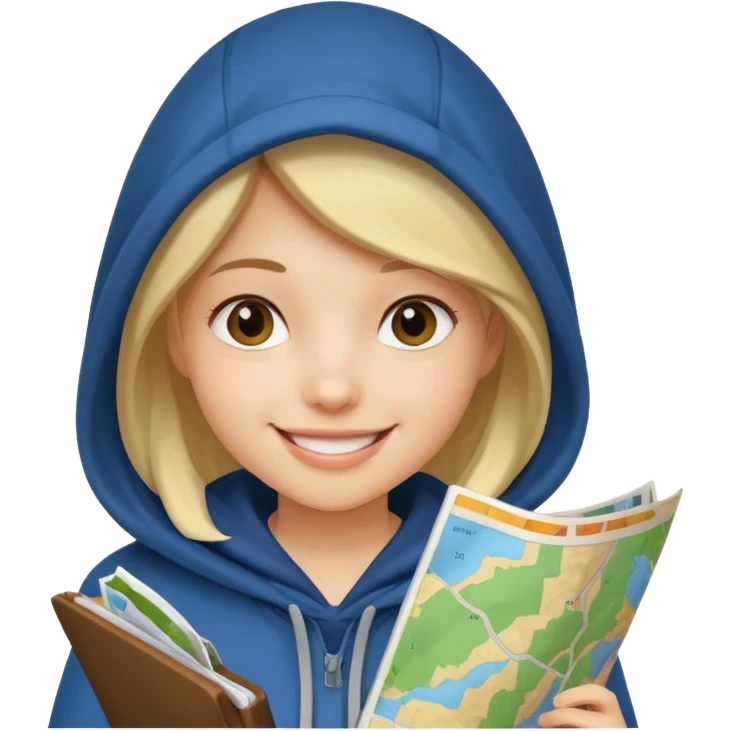 Girl + hood + map emoji