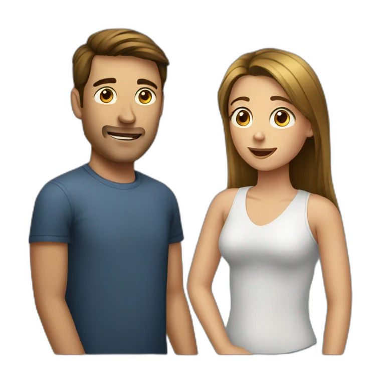 man talking to girl emoji
