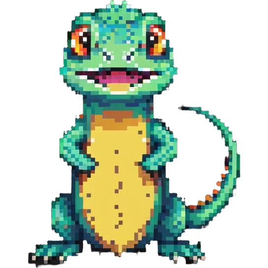 hungry lizard, pixel art style emoji