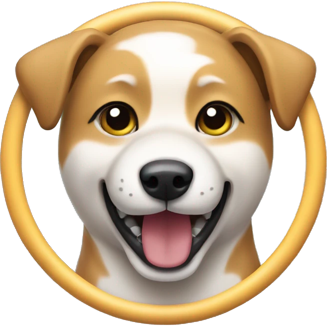 siba inu dog holding a play circle emoji