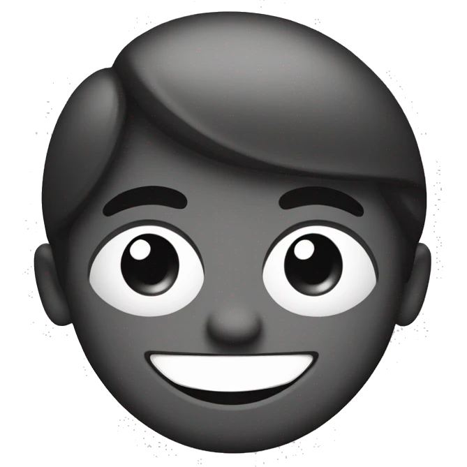 flat style black and white happy face emoji