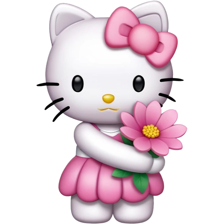 HelloKitty hug flower emoji
