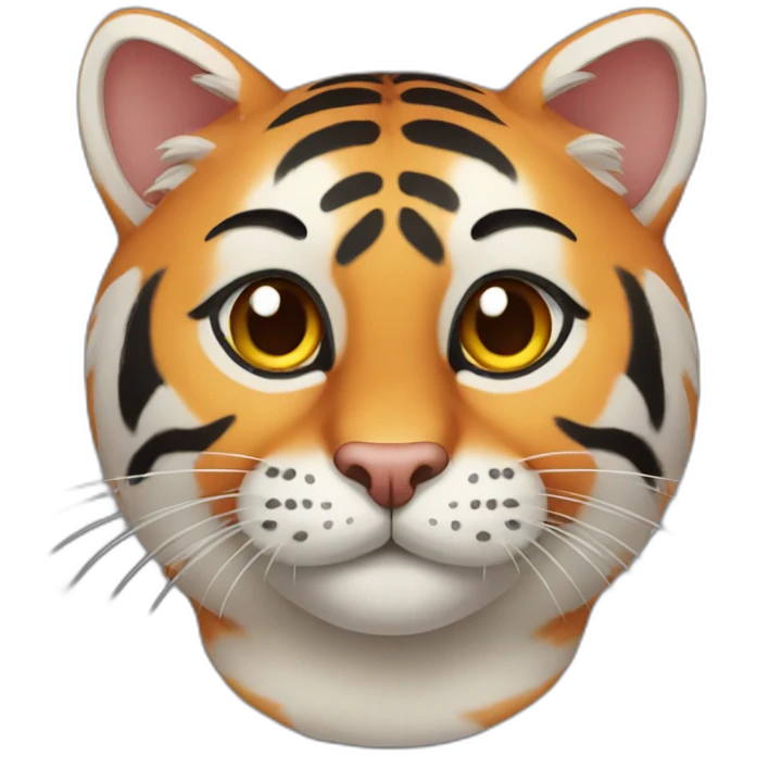 tiger cat rounded face emoji