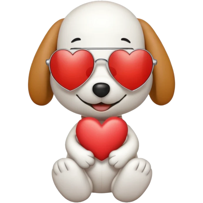 snoopy with hearts and sunglasses  emoji