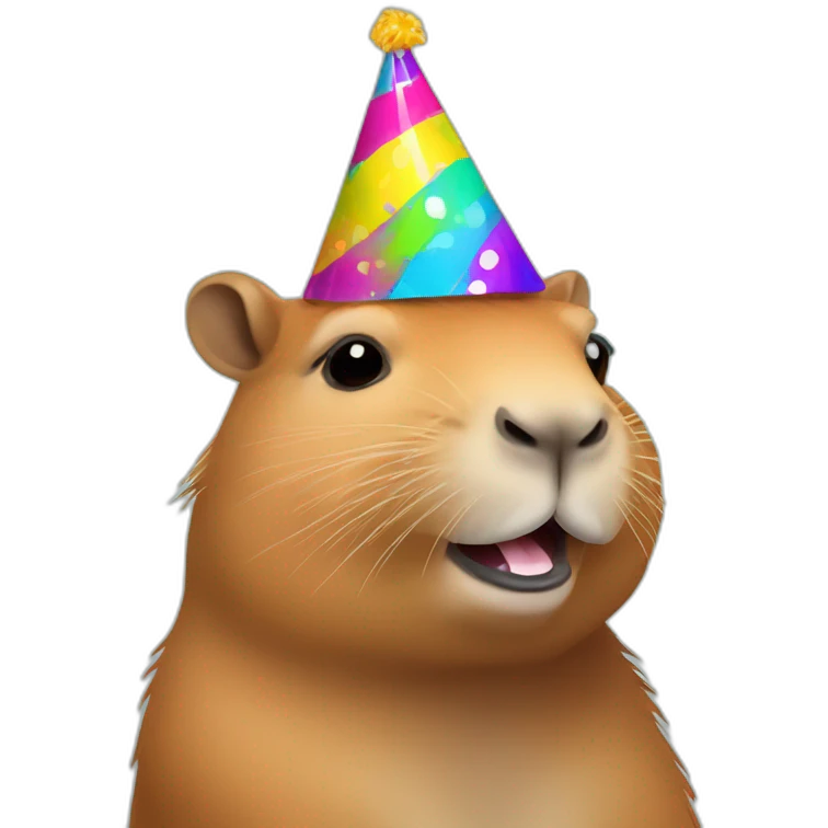 capybara with an party hat on its head emoji