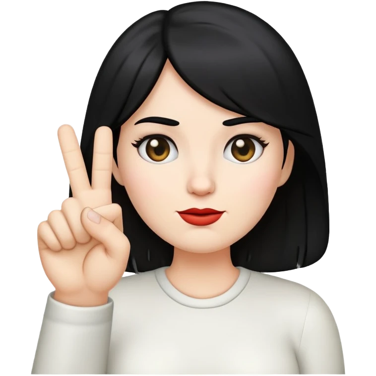 white lady emoji with black hair sticking up the middle finger  emoji