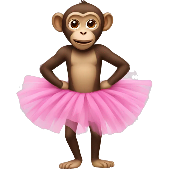 Monkey in pink tutu emoji