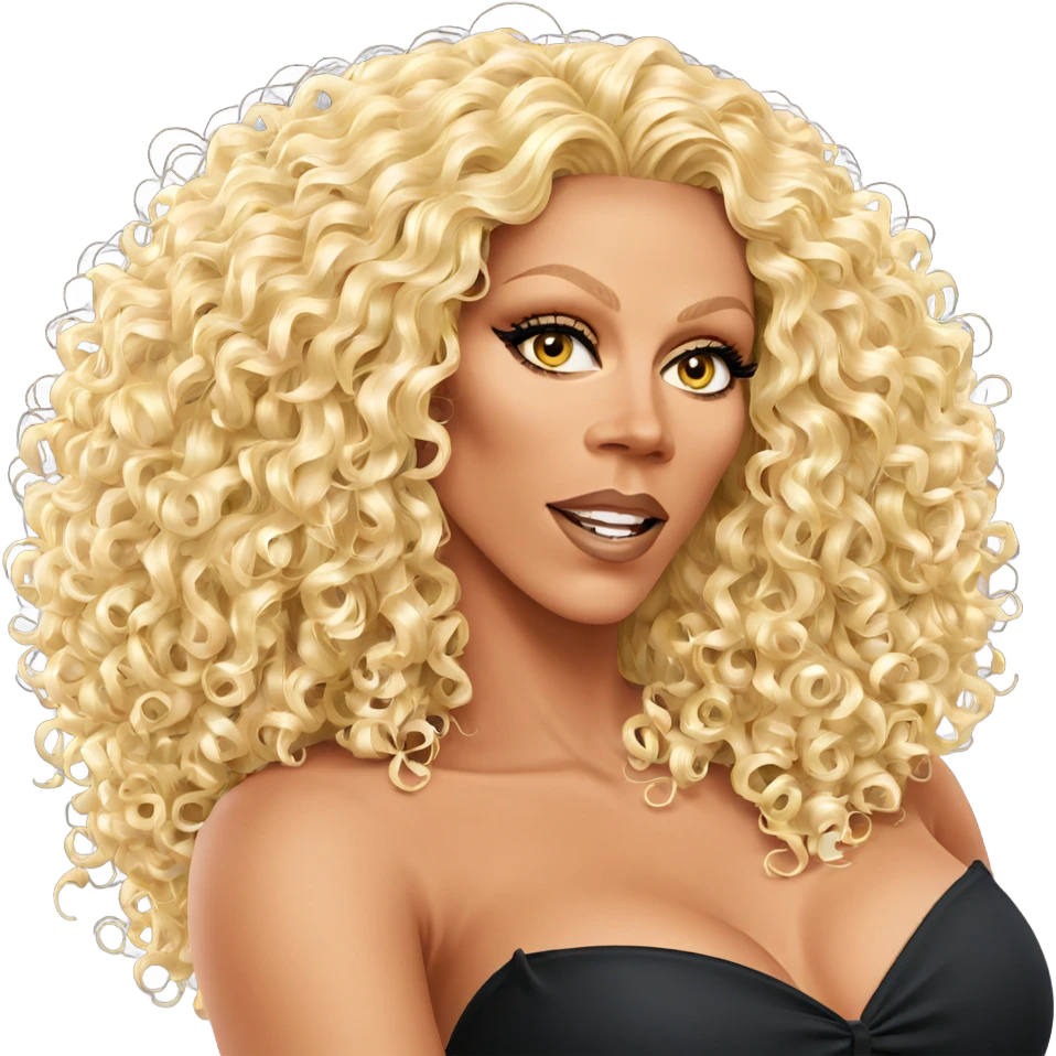 blonde beauty with curly hair emoji