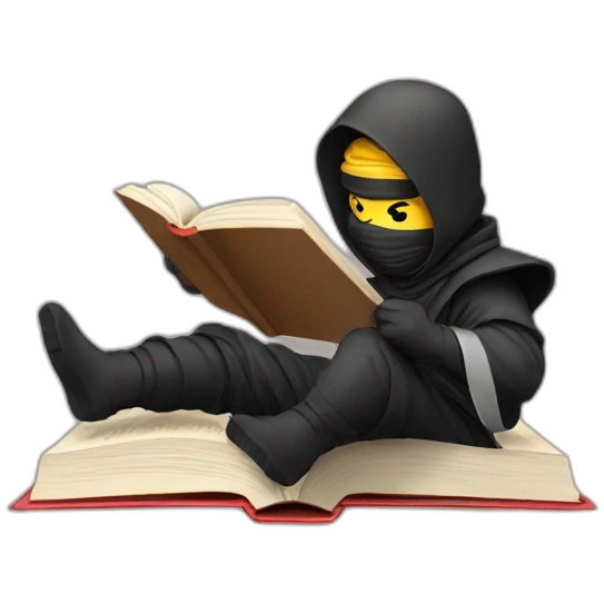 ninja is reading a book emoji