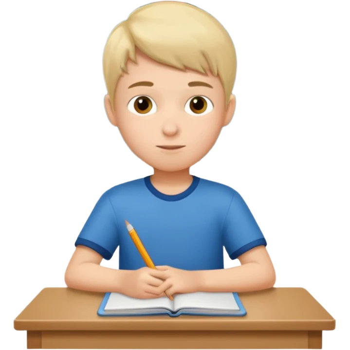 a boy sitting on school class emoji