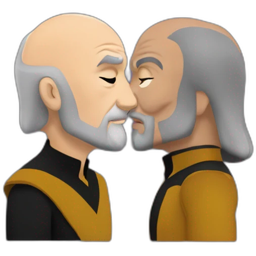 picard and worf kissing emoji
