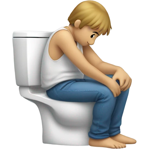 Sitting on a toliet in pain emoji