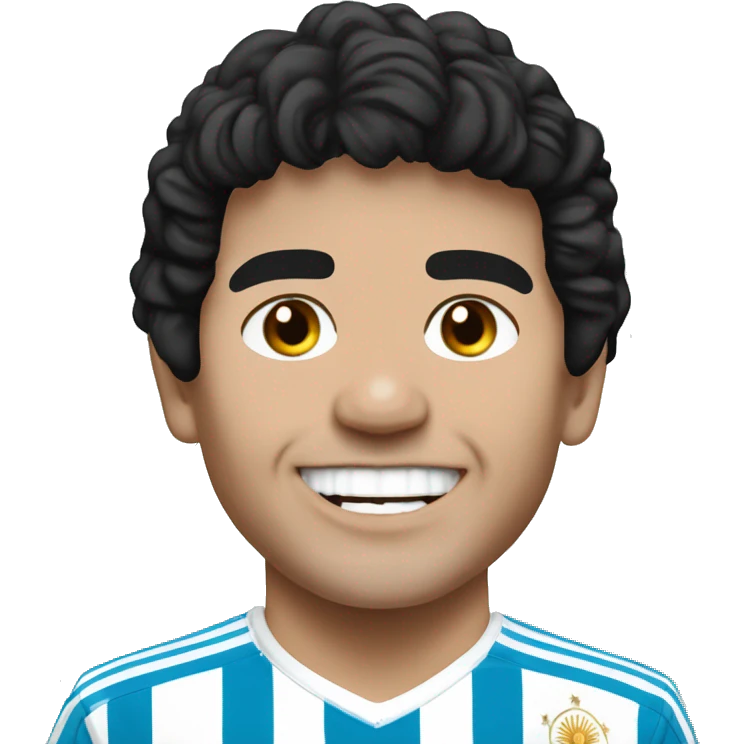 maradona argentina young smile emoji