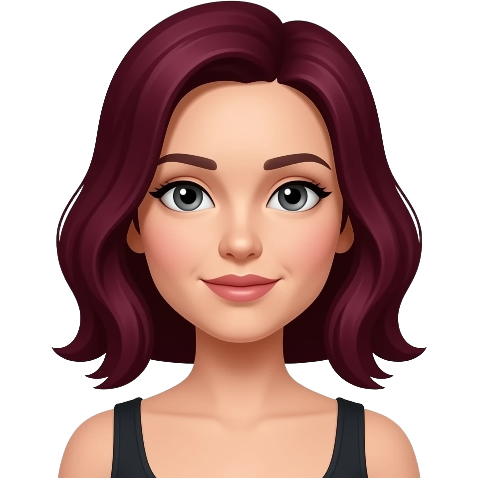 Mude o cabelo pra vermelho escuro emoji