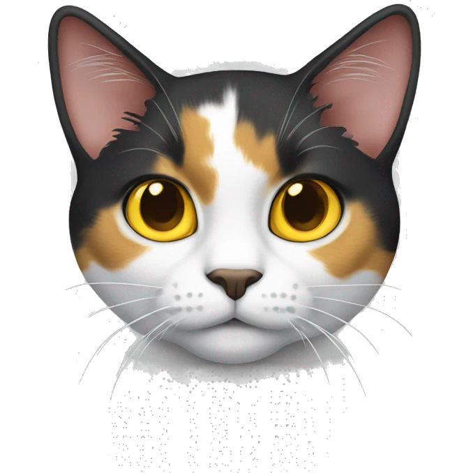 Calico cat with yellow eyes emoji