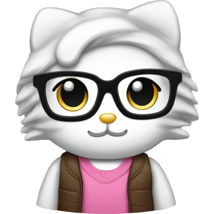hello kitty with big glasses emoji