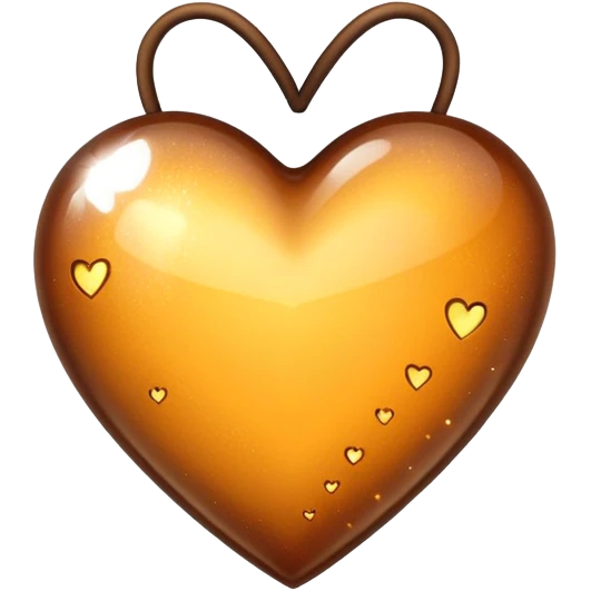 Corazón marrón con brillos  emoji
