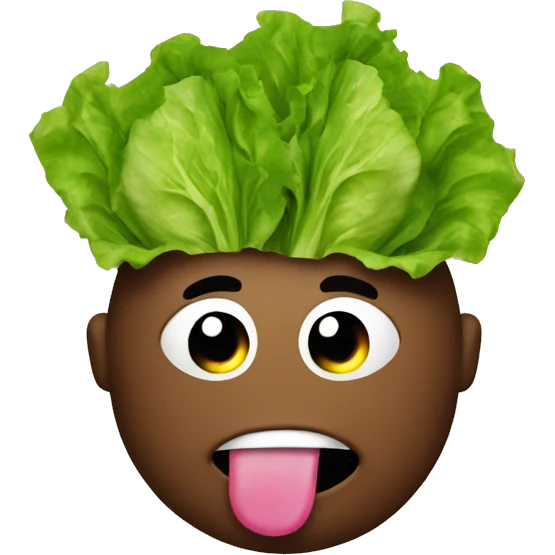 Poop eating lettuce emoji