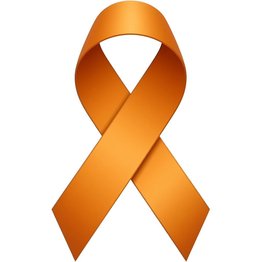 Orange leukemia ribbon emoji