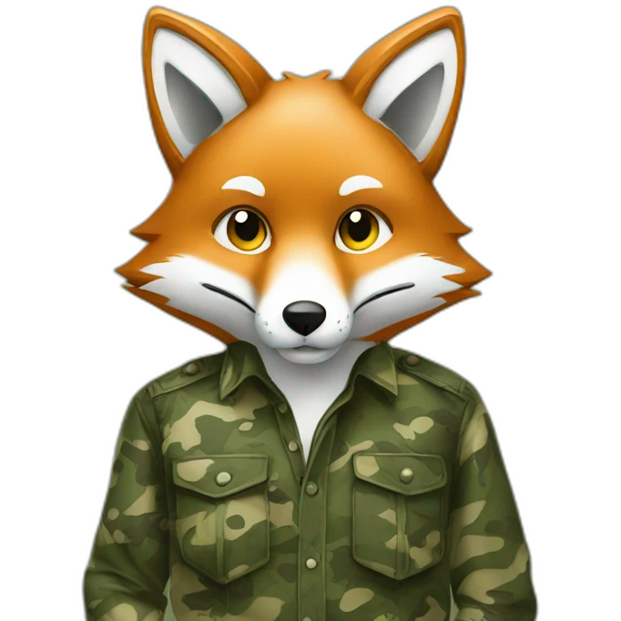 Fox wearing camo shirt emoji