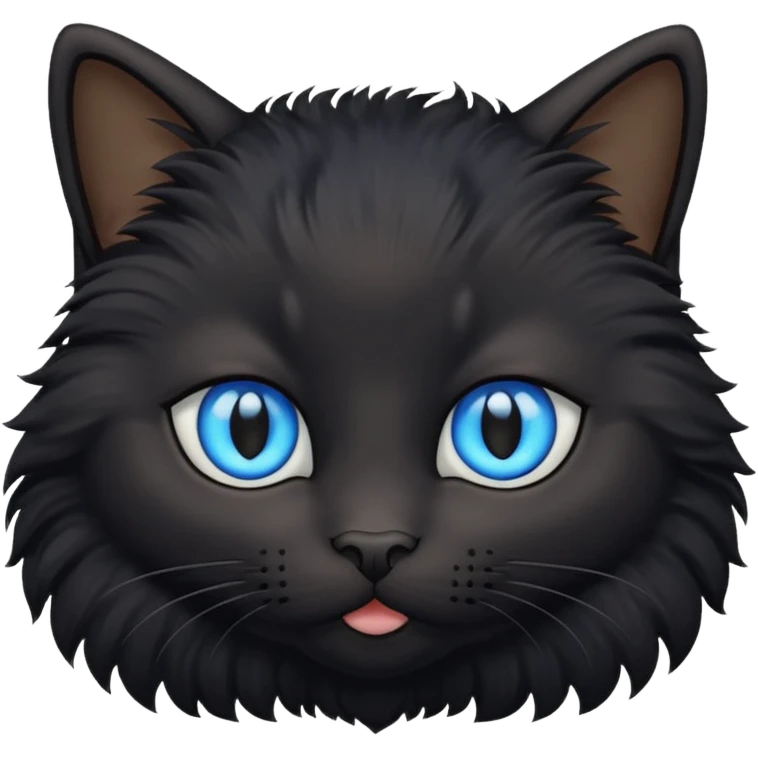 black kitty cat with blue eye emoji