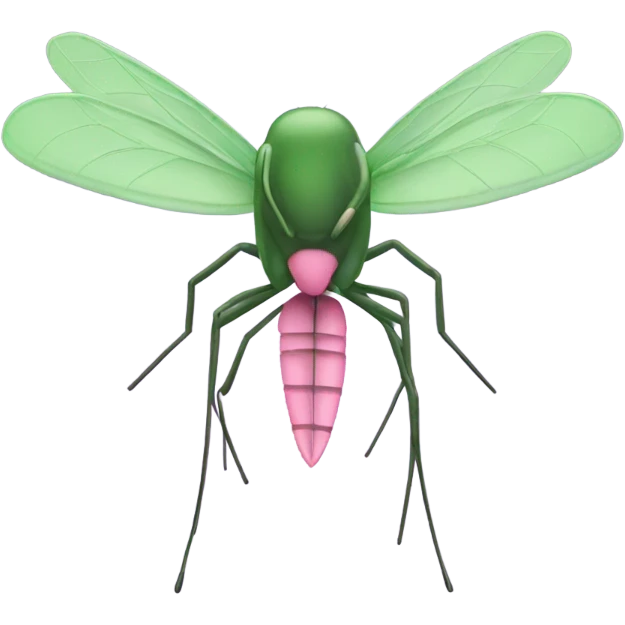 Pink and green mosquito  emoji