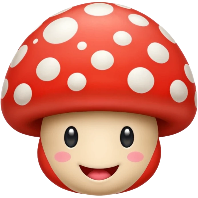 Mushroom with a silly face emoji