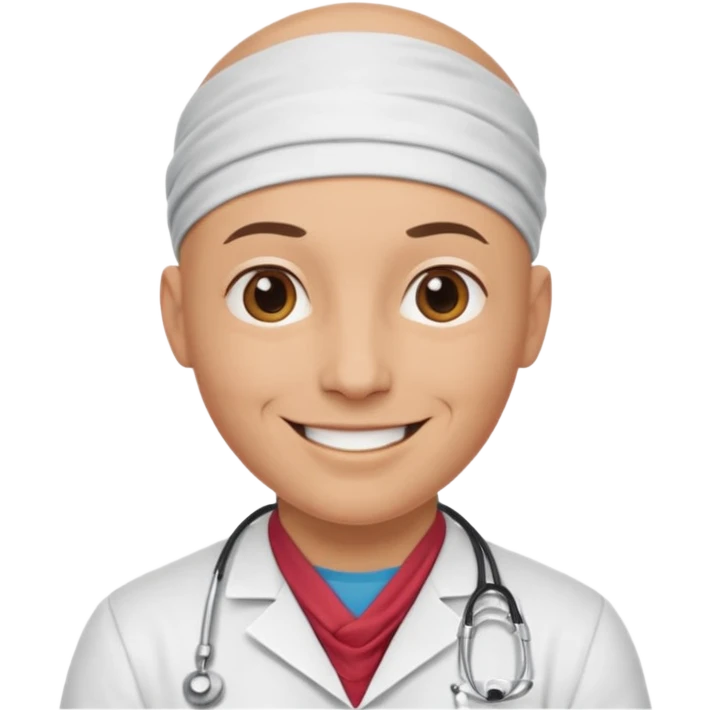 bald doctor with bandanna emoji