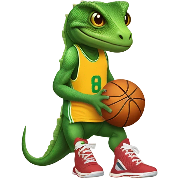Lizard playing basketball emoji