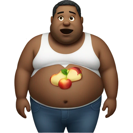 fat man eating an apple emoji