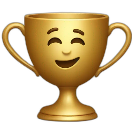 royal empty Christian cup for the winner with a cross on royal background emoji
