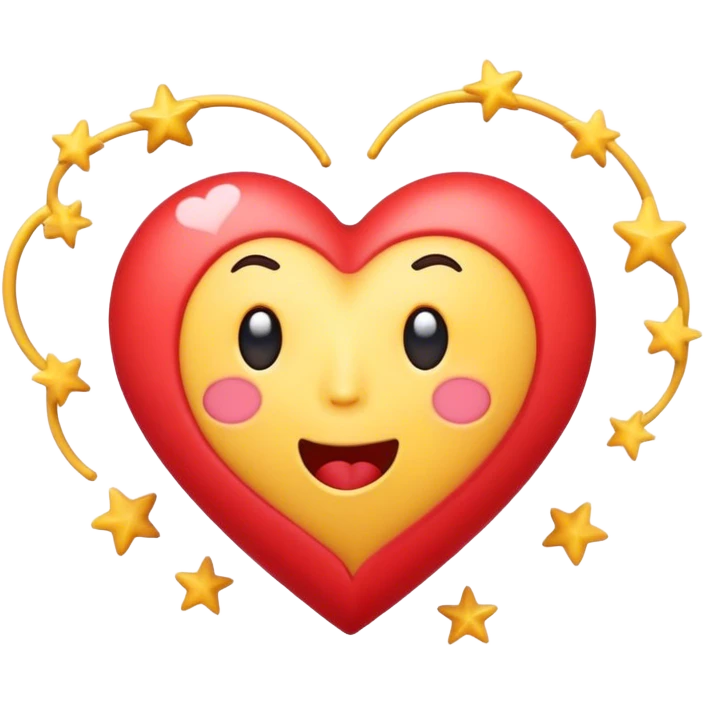 A heart emoji with a playful, dizzy expression, swaying slightly as if it’s tipsy, with small swirls or stars around it to symbolize dizziness or drunkenness emoji