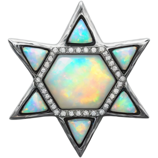 4 point star rounded corner opal, diamond emoji