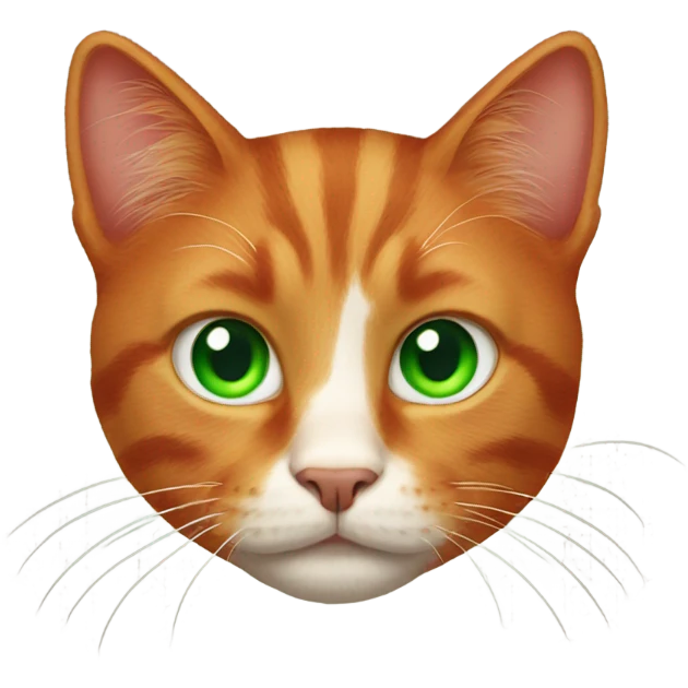 Red cat with Green eyes  emoji